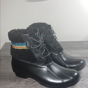 Sperry Black and Multicolor Women's Winter Boots